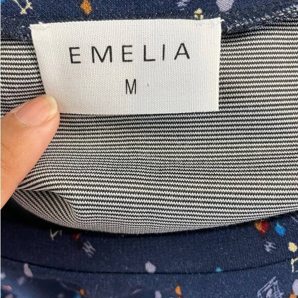 Emelia Blue Abstract Front Tie Blouse - Picture 5 of 6